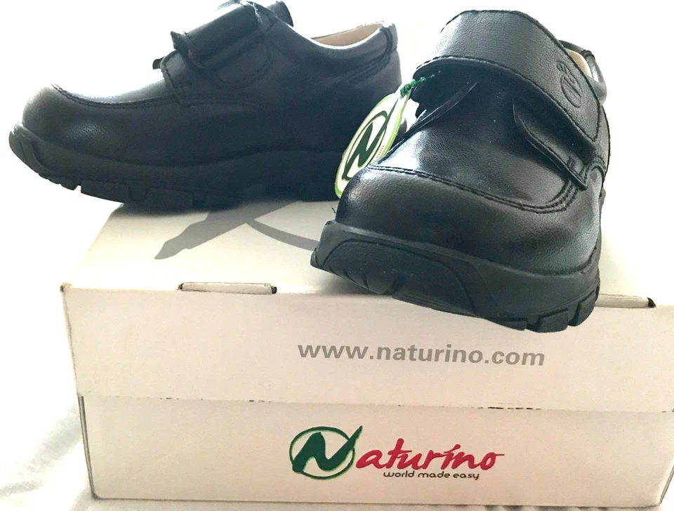 NATURINO boys oxfords Leather boots shoes black Sz 26 US 10 TODLER NEW - Image 2 of 4