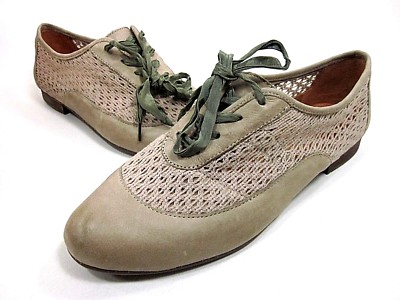 NAYA TRITE OXFORD WOMEN'S NEBBIA TAUPE SHOES US SIZE 9.5 LEATHER/FABRIC