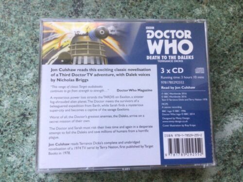 Doctor Who - Death to the Daleks BBC 3 x CD BBC read by Jon Culshaw - Picture 2 of 2