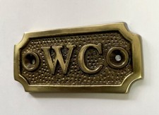 WC brass door sign choice of 3 finishes brass, antique bronze or nickel Toilet