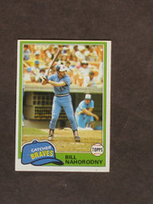 1981 Topps Bill Nahorodny ERROR VARIATION NO TOP  BLACK BORDER # 296 Braves NM