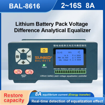 SUNKKO BAL-8616 8A 2S-16S LiFePO4 Battery Active  Equalizer Balancer  And Repair