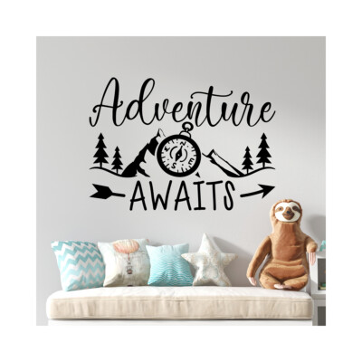 Abenteuer wartet Berg Reise Thema Wandaufkleber Wandbild Vinyl-Aufkleber (groß)