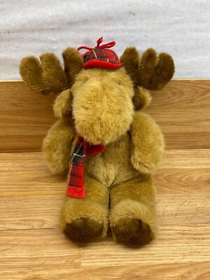 Vintage 1997 Christmas Winter Season Moose Beige 12'' Plush Toy