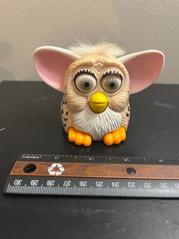 McDonald's Happy Meal Toy Furby Tan and White with White Hair