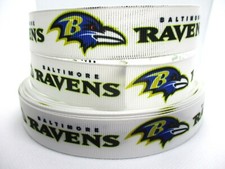 Baltimore Ravens NFL 7/8" Grosgrain Ribbon YOUR CHOICE 5 or 10 Yards Football 