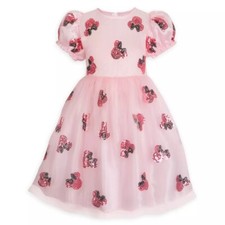 Disney Store Minnie Mouse ICON Pink Sequin Girl's Party Dress Easter Spring NEW