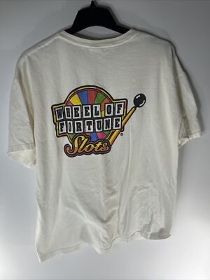 Vintage Mega Jackpots Wheel Of Fortune Slots Rare Casino Graphic T Shirt Size XL