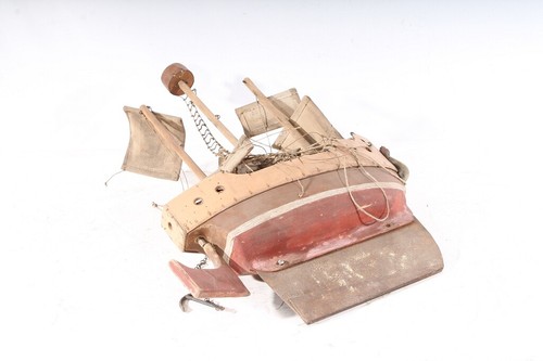 1 x Wooden Ship Sailboat Wood Pirate Toy Vintage Model - Picture 6 of 12