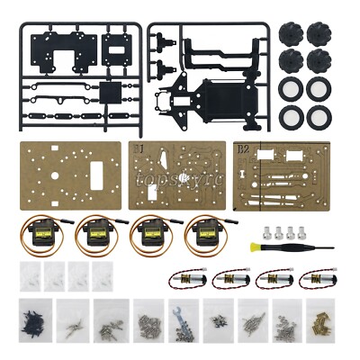 3-Mode 4WD Robot Car Chassis Comes with 3DOF Mechanical Arm for STM32 YOURFUN