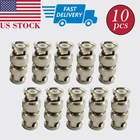 10pcs BNC Male To BNC Male Straight Coaxial RF Connector Adapter Nickel Plated
