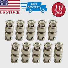 10pcs BNC Male To BNC Male Straight Coaxial RF Connector Adapter Nickel Plated