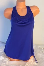 T.O.P. DRI MORE (XS S) Stretch Tank Athletic Blue Sport Dance Fitness Racerback