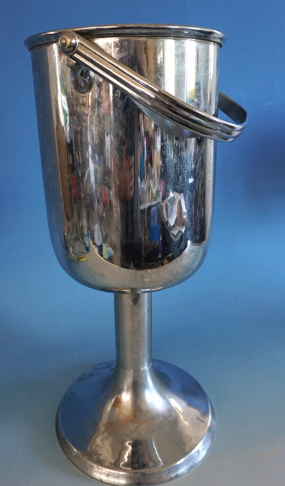 Rarität Bauhaus Art Deco Sektkühler Flaschenkühler Chrom Gebr. Hepp (F24-1179 - Bild 2 von 4