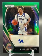 2021 Panini Prizm #DP-BRA Brandon Rachal Rookie Draft Picks Auto Green Tulsa