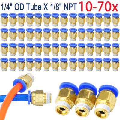 1/4'' OD Tube X 1/8'' NPT Pneumatic Push To Connect Air Fitting Wholesale USA SHIP