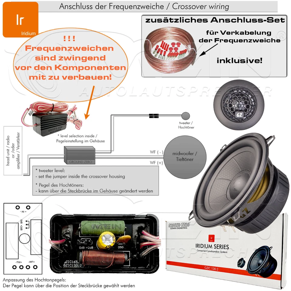 GROUND ZERO LAUTSPRECHER für AUDI A4 B5 / 8D + Avant 1994-2001 Front Vorn #AO0G - Bild 3 von 4