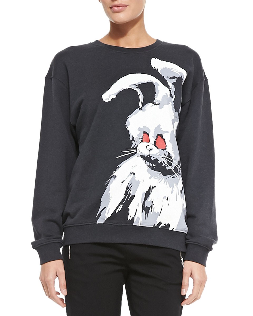 【中古】ALEXANDER MCQUEEN Thunder Black Angry Bunny Sweater スウェット トレーナー ウサギ ブラック グレー MCQ ALEXANDER MCQUEENANGRY BUNNY WOMEN'S SWEATSHIRT. | eBay