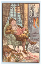 The Modern Age Publishing Co. Tarjeta comercial de Navidad de juguetes de lectura temprana de Santa