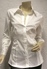 188 BCBG WHITE ENN50556 EMBROIDERY L/SLEEVE COTTON TOP NWT S