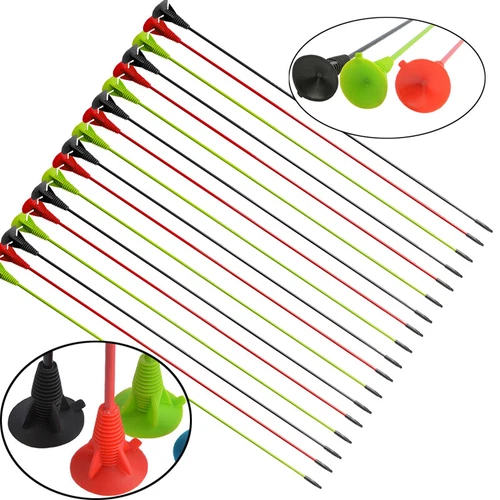26IN 12PC Fiberglass Sucker Arrows Suction Cup Children Toy Arrow Practice - Picture 1 of 28
