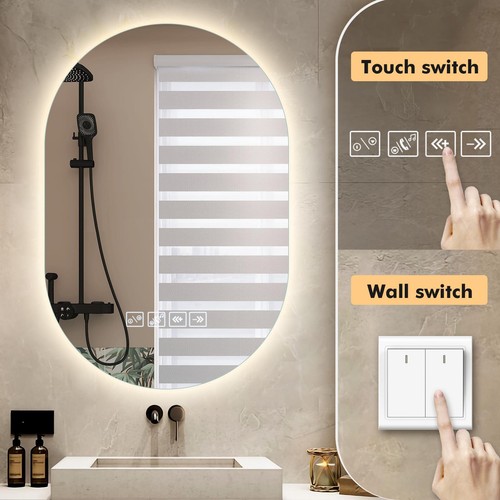 LED Badspiegel mit Beleuchtung Wandspiegel Lichtspiegel Touch Badezimmerspiegel - Bild 68 von 76