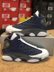 retro 13 blue white