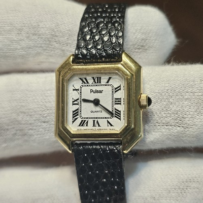 #ad Gold Tank Women’s Watch Pulsar by Seiko Dainty Roman Numeral Y432 5250 *RUNS $110.00