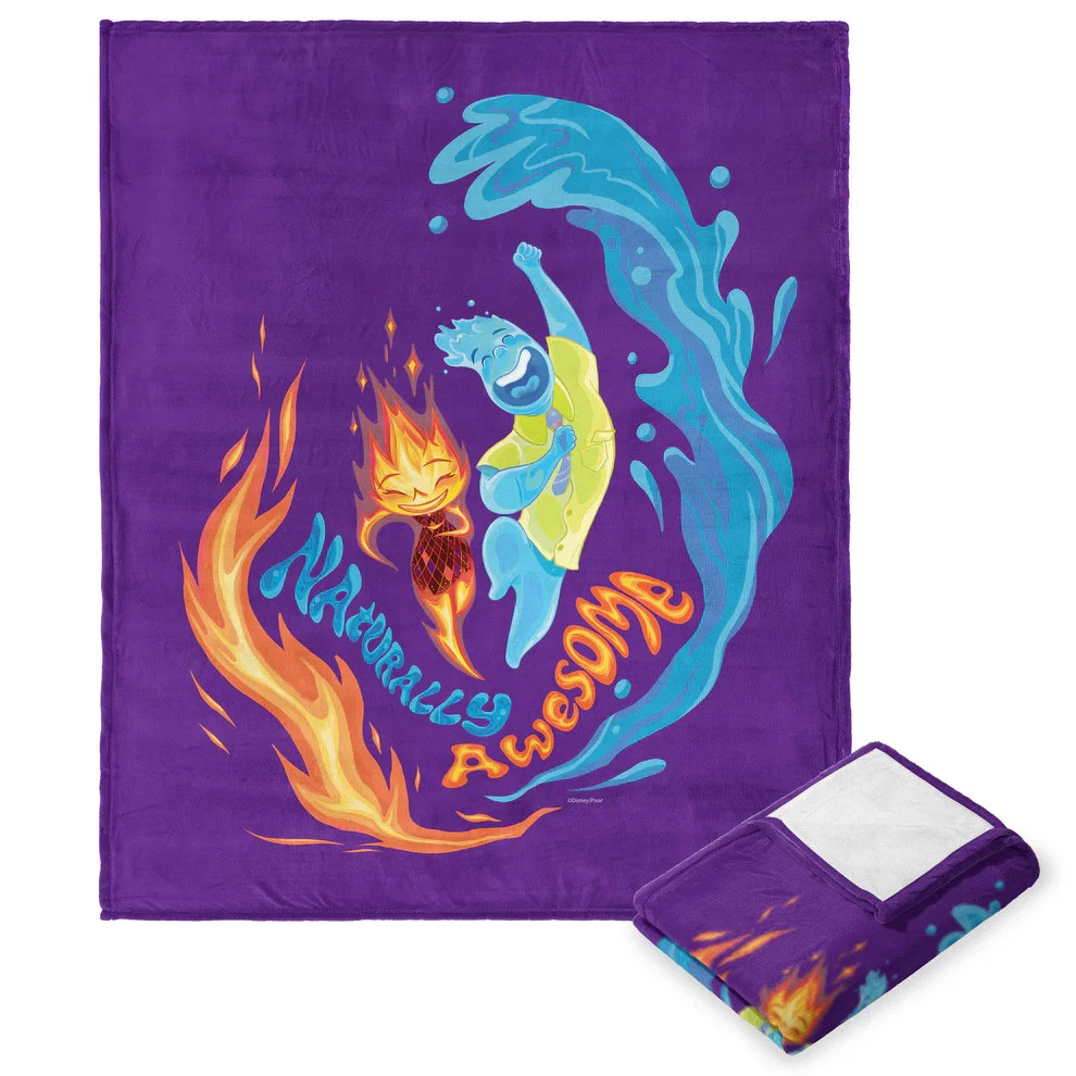 Disney Pixar Elemental Naturally Awesome Purple Fleece Blanket