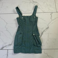 Urban Outfitters Small Mini Stretch Cargo Pocket Bodycon Dress Army Green