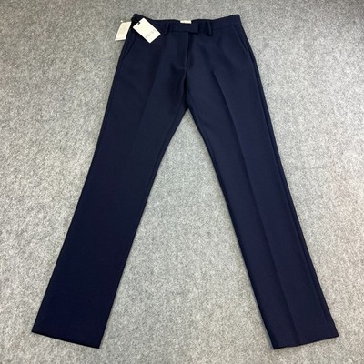 Reiss Damen Chino Hose Pants Straight W30 UK 8 Plissee blau neu mit Etikett formell