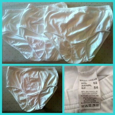 MAGIC DREAM Taillenslip Gr. 52 mit Gummizug im Bund - 3x Taillenslip weiss