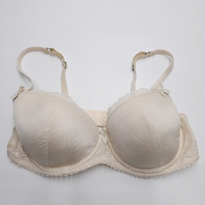 Mimi Holliday Silk Bra 34C Kiss Me Moulded Bra SS16-82 Ivory