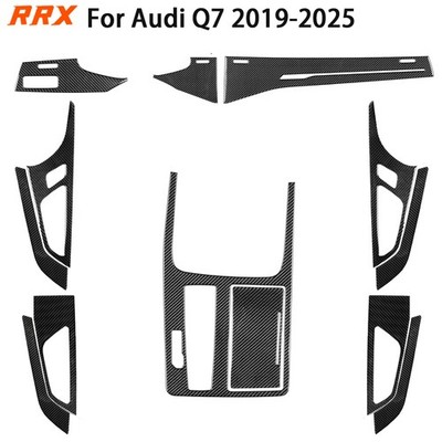 13Pcs Real Carbon Fiber Full Interior Trim Kits For Audi Q7 SQ7 Q8 SQ8 RSQ8 19+