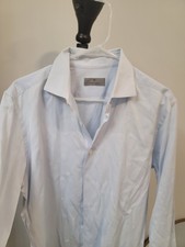 Canali Dress Shirt Mens Size 16.5 Purple Stripe Long Sleeve