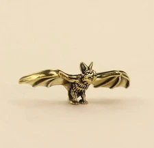 Brass Flying Bat Figurine Small Animal Statue Table Office Home Decoration Toy