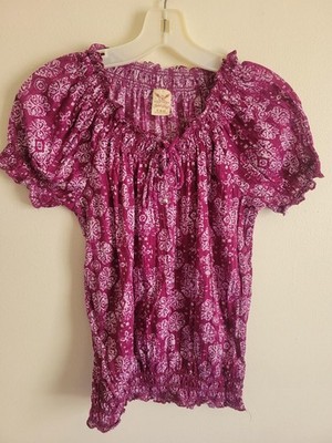 Faded Glory Violet Smocked Top Size 4/6