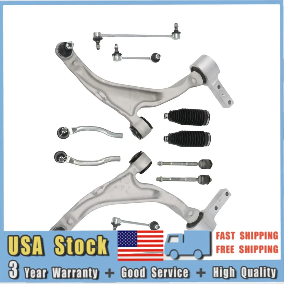 12x Front Lower Control Arms Sway Bar Tie Rods Kit for 2007 08 -2013 Acura MDX - Image 2 of 4