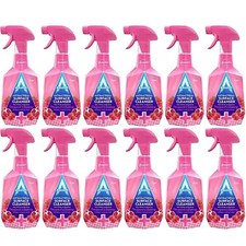 12 x Astonish Antibacterial Surface Cleaner Pomegranate & Raspberry Spray 750ml