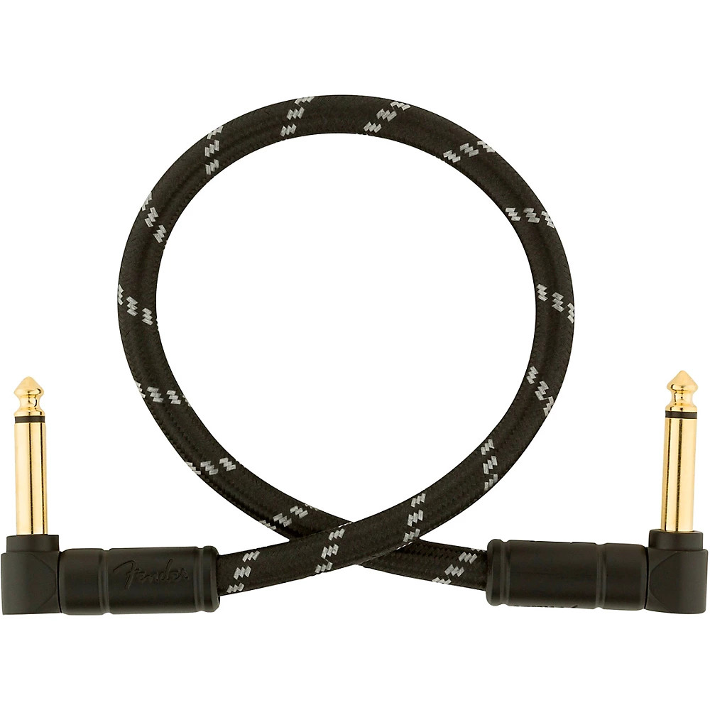 Fender Deluxe Series Angle to Angle Instrument Cable 1 ft Black Tweed 4590₽