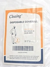 3-Pack Disposable SMS Coverall with Hood, Painter's Suit Size 3XL Sealed 