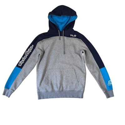 Troy Lee Designs TLD Hoodie Mens Medium Gray Navy Blue Pullover Sweatshirt