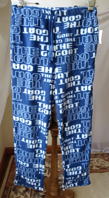 UNBRANDED MANS BLUE FLEECE PAJAMA PANTS DRAWSTRING ELASTIC WAIST W/POCKETS L NEW