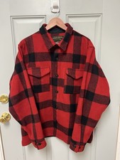 Filson Wool Jac Shirt, Red Buffalo Plaid | Made In USA | Discontinued | Large
