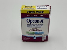 Bausch Lomb Opcon A Eye Drops Pack of 2 Allergy Relief Itchy Red Eyes 0.51 Oz