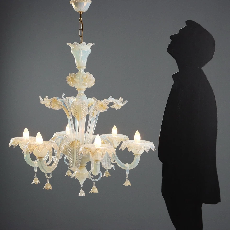 Antique Chandelier Blown Glass of Murano Italy XX Century Original - Image 3 of 4