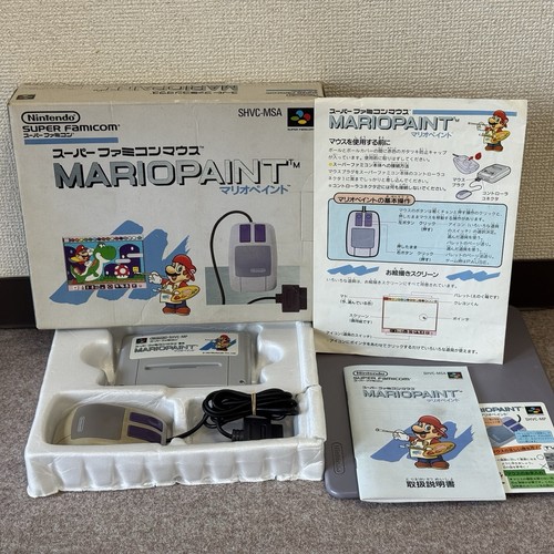 Nintendo Super Famicom Mario Paint Complete Big Box CIB + Mouse JPN | US SELLER - Picture 1 of 19