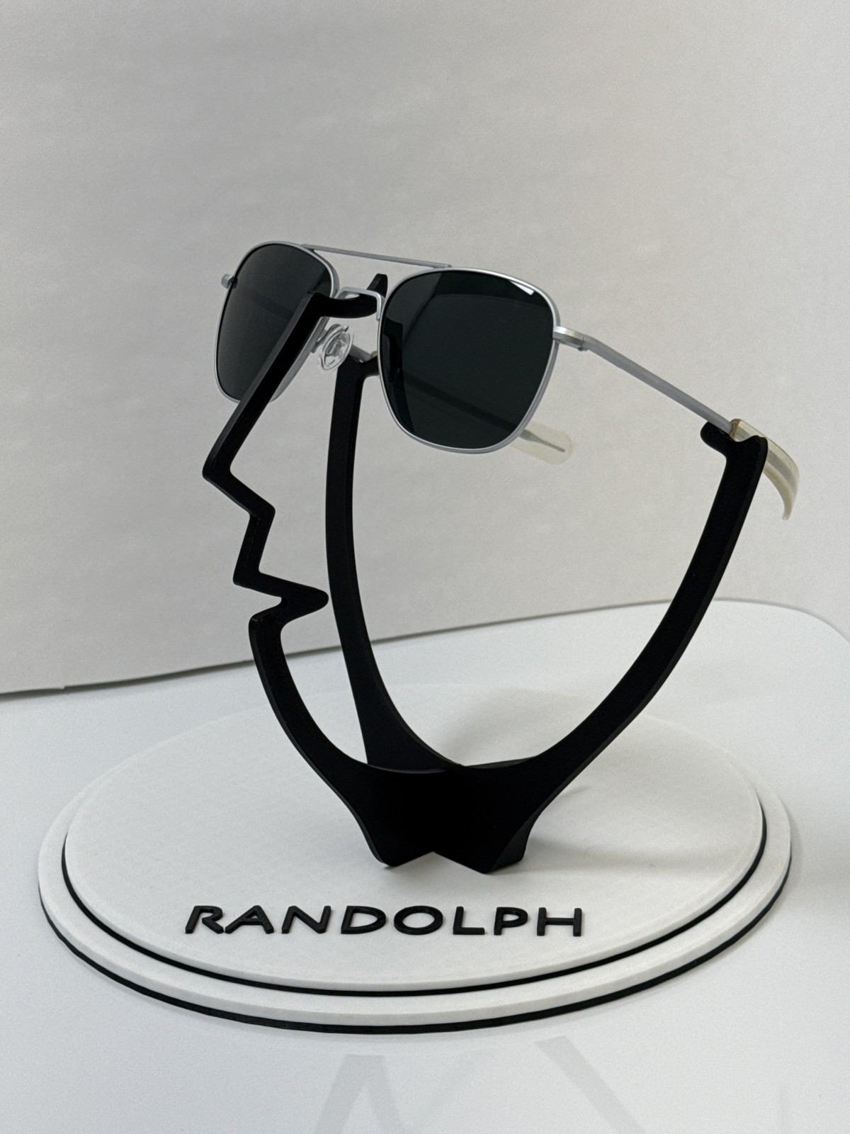 Randolph Engineering Silver Aviator Sunglasses 52[]20… - Gem