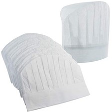 Chef Hats 40 Pcs Disposable Non-Woven Chef Supplies 9" White Culinary Hat