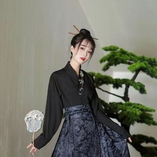 Chinese Horse Face Skirt Ming Dynasty Embroidery Top Hanfu Traditional Costume